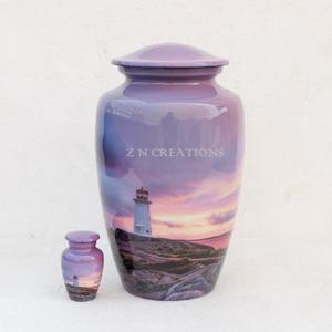 Urna de cremación de aluminio personalizada de alta calidad hecha a mano por técnica de fundición para cenizas de adultos con opciones de impresión personalizadas - Product Image 2