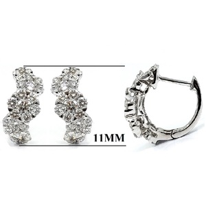 Bijoux d'usine directe de Chine, nouveau style, or blanc massif 18 carats, véritable diamant, coupe brillante vintage, boucles d'oreilles créoles, fête de mariage - Product Image 2