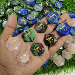 Lapis Lazuli naturel personnalisé fait à la main Hexagonal Devid Star pour la fabrication de bijoux et pendentifs cadeaux de mariage Crystal Crafts - Product Image 6