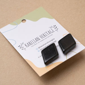 Boucles d'oreilles en shungite plat losange poli 0.39 po (10mm) - Product Image 1