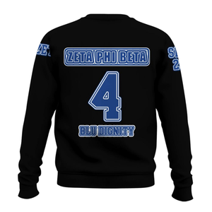 Sudadera con Cuello Redondo y Letras Griegas Bordadas de la Hermandad Zeta Phi Beta 1920 para Mujer, Azul - Product Image 2