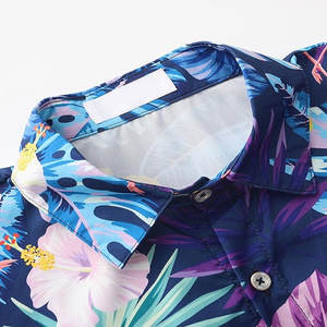 Nuevo botón ecológico de punto de verano para hombre, estampado Floral completo, manga corta de gran tamaño, playa, vacaciones cómodas, informales - Product Image 4