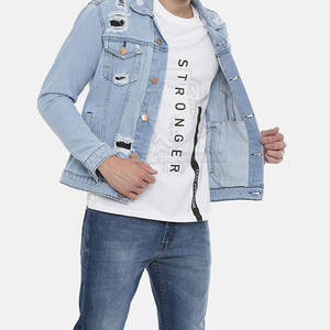 Chaqueta de Mezclilla para Hombre, Corte Ajustado, Ropa Casual con Bolsillos y Cierre de Botones, Chaqueta de Invierno - Product Image 4