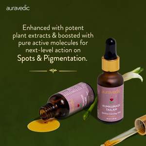 Turmeric Face Oil for Brightening & Blemish Clearing-<b>Kumkumadi</b> <b>Tailam</b> 30ml for Combination/Dry/Normal/Oily Skin Female Use - Product Image 5