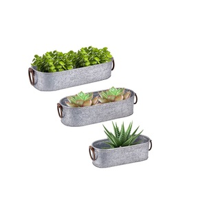 Jardinière en acier inoxydable, jardinière rectangulaire extra large pour arbre d'intérieur, pots de fleurs pour plantes - Product Image 1
