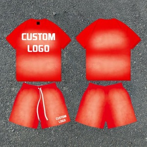 Pantalones cortos deportivos de algodón 100% para hombre, conjunto de sudaderas con capucha, 2 piezas, chándal para correr, ropa de calle DTG con estampado, transpirable, ecológico para otoño - Product Image 3