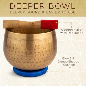 Cuenco de Canto de latón de Buda de calidad superior 7 Chakra meditación Yoga grabado puro hecho a mano cuenco de canto tibetano - Product Image 5