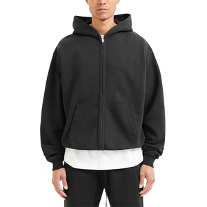 Sweats à capuche personnalisés à fermeture éclair intégrale avec logo 3D en mousse pour hommes, fermeture éclair complète avec fermeture éclair intégrale et impression bouffante - Product Image 2