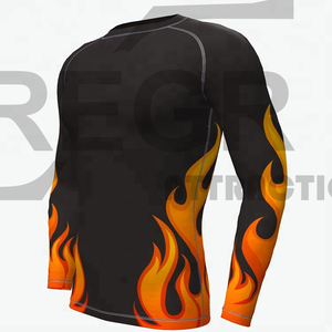 Maillot de sport Rash Guard en tissu BJJ, conception personnalisée gratuite, manches longues, polyester uni, vente en gros, sublimation personnalisée pour hommes, OEM, GSM - Product Image 1