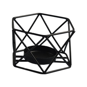 Photophore design avec finition peinte Couleur noire Idéal pour la décoration de restaurant et la décoration d'hôtel Bougeoir - Product Image 5