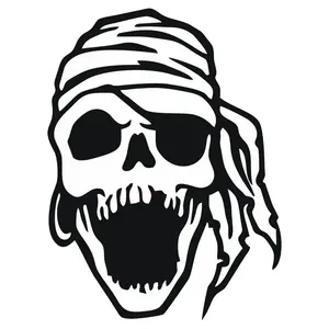 Pegatina de Calavera Pirata con Diseño Rebelde Marinero para Motocicleta - Product Image 1