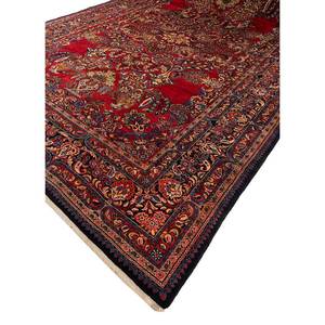 Alfombra de Lana Anudada a Mano de Gran Tamaño Aalam, Diseño Floral Rojo y Naranja, Rectangular 9x12, para Pasillo o Habitación, Modelo Jaipur ZA Paem-373 - Product Image 2