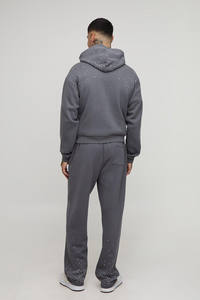 Conjunto de Sudadera con Capucha y Pantalones Deportivos de Alta Calidad, Personalizados, con Pedrería, Transpirables, de Algodón Mezclado - Product Image 3