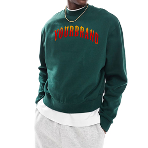OEM venta al por mayor de peso pesado 100% algodón sudaderas con capucha y sudaderas de gran tamaño cuello redondo pulóver sudadera calidad superior sudaderas hombres - Product Image 4