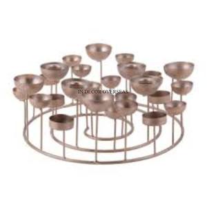 Soporte de alambre de Metal resistente recubierto de polvo de Color negro y soporte de vela chapado en oro Centro de mesa de hogar y Hotel - Product Image 4