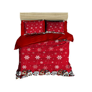Juego de Funda Nórdica Navideña Clásica y Festiva, Ropa de Cama de Algodón Ranforce para el Hogar, Impresión Digital Doble, Elegante Ropa de Cama Navideña - Product Image 1
