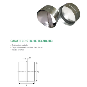 Vanne anti-retour en acier inoxydable Tecnosystemi pour systèmes HVAC à conduits - Product Image 4