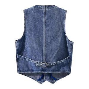 Nuevo Chaleco Vaquero de Algodón Transpirable de Moda para Hombre, Otoño Invierno, Uso en Exteriores, Bolsillos, Estilo Urbano, Servicio OEM - Product Image 2