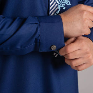 Túnica Casual de Color Sólido de Buena Calidad, Material Al Haramain, para Hombre Saudí, 2026, Blanca Teñida, Cuello Alto, Manga Larga, Largo hasta el Tobillo - Product Image 5