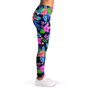 Nouveauté Pantalon de yoga en polyester respirant taille haute pour femme, legging imprimé par sublimation, poches élastiques à la taille, vêtements de sport - Product Image 3