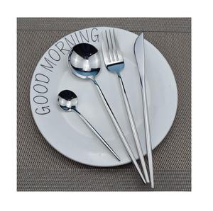 Couverts Ensemble de Couverts Ustensiles de Table Couverts Cuillère Vaisselle Argent Acier Inoxydable Cadeau Créatif Argent Personnalisé - Product Image 1