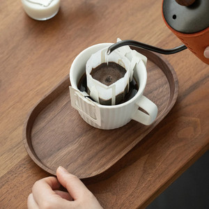 ถาดไม้ทรงรีถาดไม้งานฝีมือธรรมชาติสำหรับเสิร์ฟชาและกาแฟ - Product Image 4