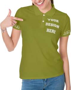 Camisetas Polo personalizadas para mujer al mejor precio, cómodas camisetas de verano de diseño liso de color sólido de tela de algodón para mujer de oficina - Product Image 5