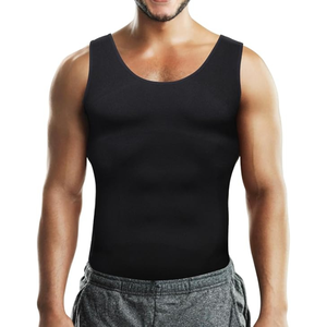 Débardeur de sport pour homme, compression, amincissant, musculation, séchage rapide, respirant, col rond, nylon/spandex, pour tous les jours et le sport - Product Image 1