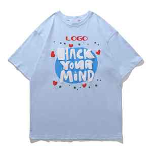 Camiseta Extra Grande con Estampado 3D Personalizado al por Mayor, Camiseta con Estampado de Letras en Relieve con Serigrafía de Espuma para Hombre - Product Image 1