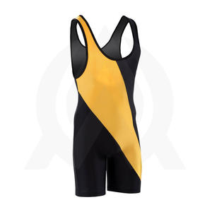 Combinaison de lutte personnalisée pour hommes, bretelles réglables, fermeture à glissière/à enfiler, extensible, en spandex respirant, de haute qualité, pour le sport - Product Image 5