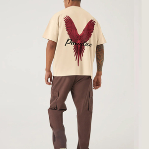 100% coton plaine surdimensionné respirant matériel hommes t-shirts nouveauté vêtements d'été hommes bouffée imprimé décontracté t-shirts - Product Image 4