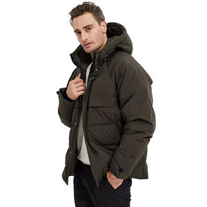 Chaqueta de Invierno Gruesa para Hombre, con Forro de Lona, Cuello Alto, Impermeable, Cortavientos, Transpirable, con Dobladillo Elástico y Capucha, Estilo Vintage, Venta al Por Mayor - Product Image 1