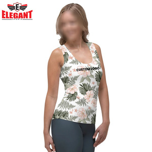 Nueva llegada mujeres Casual Fitness Tank Top transpirable tela suave con logotipo personalizado sublimación impresión venta al por mayor tasa camiseta sin mangas - Product Image 2