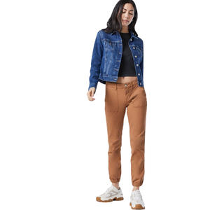 Chaqueta Vaquera Corta para Mujer, Estilo Vintage, Transpirable, Lavada, con Top Corto y Peluche, Fabricante OEM ODM - Product Image 3