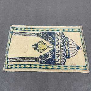 Alfombra Turca Vintage de Lana Azul, 1.8x2.9 pies (55x87 cm) - Product Image 2