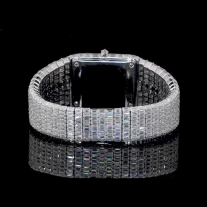 Reloj de Pulsera Cuadrado de Acero Inoxidable Automático ETA de Lujo para Hombre, Tamaño Grande, Completamente Engastado con Cristales VVS Moissanite, Esfera de Cristal de Zafiro, Estilo Ejecutivo - Product Image 5
