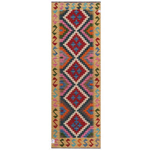 Alfombra Kilim de Maimana, Afganistán, 209 x 72 cm - Product Image 1