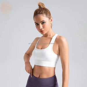 2025 Customizable Women's Seamless Yoga Top Quick Dry Fitness Sports Bra Crisscross Straps Lightweight High Support Soft Active - Product Image 1