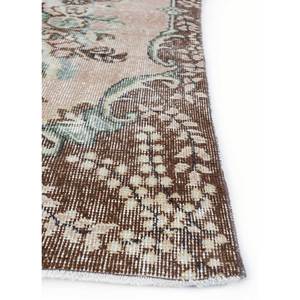 Tapis en laine noué à la main beige-brun vintage pour la maison - Idéal pour salon, couloir, entrée, chambre d'adolescent - Motif médaillon rectangulaire en puzzle - Product Image 4