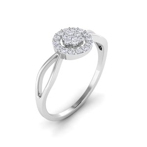 Anillo de compromiso y boda de plata de ley chapado en oro con diamante cultivado en laboratorio en forma de flor, corte brillante, para mujer cristiana, aniversario - Product Image 1