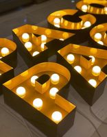 Lettres lumineuses de 120 cm/4 pieds avec ampoules remplaçables, utilisation commerciale durable, enseigne lumineuse