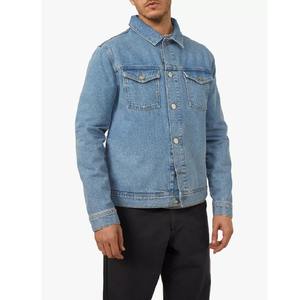 Veste en jean pour homme Veste en jean solide Denim lavé Coupe ajustée Trou Manteau épais Top Pardessus Veste en jean chaude pour homme - Product Image 6