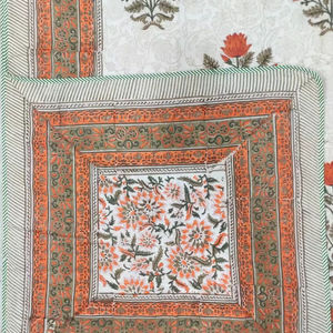 100% Cotton Jaipur Hand <b>Block</b> Printed Single <b>Bed</b> Dohar Artisan Made Traditional Hand Crafted Soft Cotton Reversible Dohar - Product Image 1