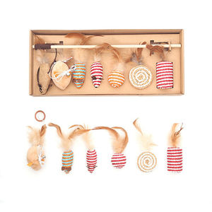 Jouet pour chat interactif en peluche écologique tendance, jouet amusant pour chat de luxe, bâton pour chat, jeu pour animaux de compagnie, ensemble de 7 pièces - Product Image 1