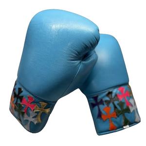 Guantes de boxeo ganadores con parches de corazón cromado de último diseño, guantes de cuero de vaca Real, guantes personalizados con cordones para Kickboxing - Product Image 3