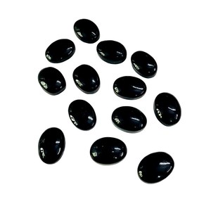 13 Cabujones de ónix negro Juego de piedras preciosas ovaladas 5x10x14mm Piedras sueltas pulidas aprox. - Product Image 1
