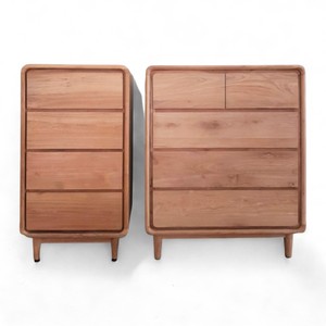 Tocador de madera natural en diseño moderno contemporáneo Teca gubernamental Un armario Cofre 4 cajones para dormitorio Casa Apartamento Villa - Product Image 6