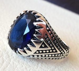 Wholesale <b>Mens</b> <b>Ring</b> New Arrival Natural Blue Sapphire Gemstone September Birthstone Christmas Jewelry 925 Sterling <b>Silver</b> <b>Ring</b> - Product Image 4