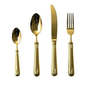 ชุดช้อนส้อมโลหะวินเทจ แข็งแรง ทนทาน ด้ามจับทองเหลือง หรูหรา สำหรับร้านอาหาร - Product Image 3