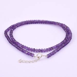 Collar Apilado de Cuentas Pequeñas Hechas a Mano Vintage, Muy Simple, Color Fino, Amatista Natural Facetada, Chapado en Oro, Unisex - Product Image 3